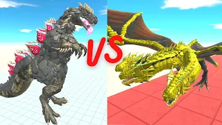 Godzilla vs King Ghidorah vs Dragon - Animal Revolt Battle Simulator