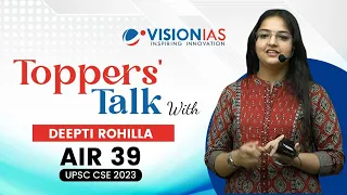 🎙️Toppers Talk |  Deepti Rohilla | AIR 39 | UPSC CSE 2023