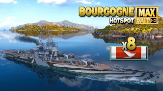 Battleship Bourgogne with 8 destroyed ships - World of Warships