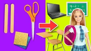 ACCESORIOS ESCOLARES en MINIATURA para BARBIE 📚✏️✂️ Manualidades Fantásticas