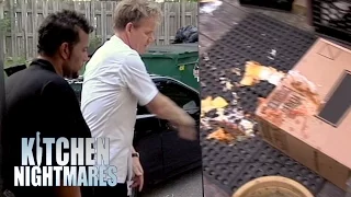 Gordon Throws Terrible Lasagna Into the Parking Lot | Kitchen Nightmares