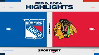 NHL Highlights | Rangers vs. Blackhawks - February 9, 2024