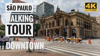 São Paulo Brazil Downtown Walking Tour | 4K Walk (turn on subtitles)