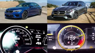 Mercedes AMG E63 S Wagon vs BMW ///M5 0-250 kmh race