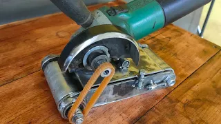 SUPER SMART !!! This handyman makes a cool tool with a grinder and belt sander!