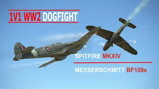 Spitfire MK.XIV VS BF 109s | ww2 1v1 dogfight| world war 2 | IL2 Great Battles.