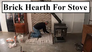 The Brick Hearth For Wood Stove is DONE!  Flooring Picked Out!