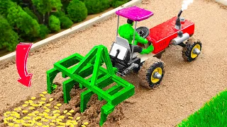 Diy tractor making mini Automatic Plowing Machine | top most cultivator machine science project