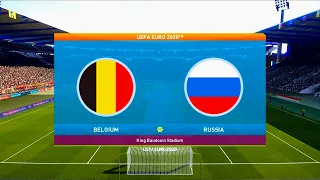 Belgium vs Russia | UEFA Euro 2020 | Group B | Saint Petersburg Stadium | PES 2021