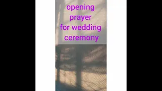 opening prayer for wedding ceremony