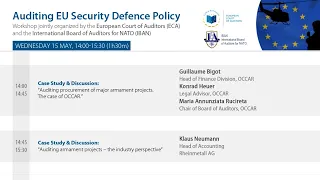 #ECAauditdefence: Auditing Security and Defence Policies of the European Union