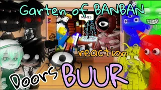 Doors + Garten of Banban react to BUUR ROBLOX DOORS Funny Moments (MEMES)/Gacha