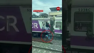 Watch: Teenager falls off local train, narrowly avoids death