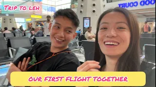 Our first flight together, Delhi to Leh