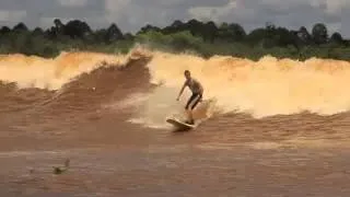 Bono Surfing River Kampar February 2013. World Record Distance