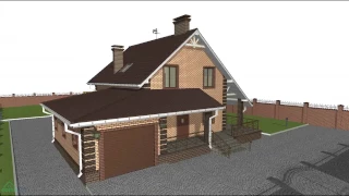 Типовой проект дома с мансардой и гаражом  B-072-ТП