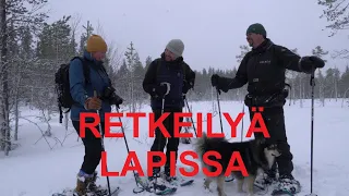 Talviretkeilyä ja lumikenkäilyä Lapissa. Lapin talvi Pello.