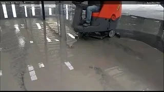 Commercial Ride on Scrubber Drier - Cleaning Concrete Slurry | ND-ICE-SDR-D9