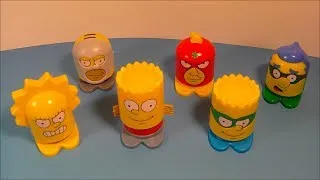 2013 THE SIMPSONS SUPER HEROES SET OF 6 INTERACTIVE BURGER KING COLLECTION TOY'S VIDEO REVIEW
