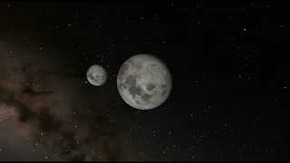 small moon colliding with moon in opensph