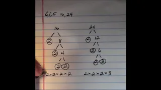 Greatest Common Factor - Factor Tree Method