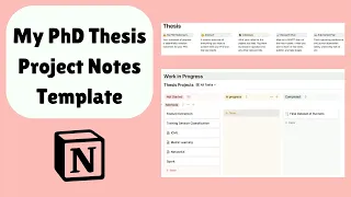 How I Organise My PhD Research Project Notes in Notion - Thesis Planning Notion Template