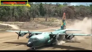ASI DESPEGA UN C-130 DE LA AMB DE VENEZUELA EN LA ISLA DE ANACOCO