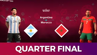 FIFA23 | ARGENTINA vs MOROCCO | MESSI, MARIA  vs HAKIMI, ZIYECH | FIFA WORLD CUP QUARTER FINAL | 4k