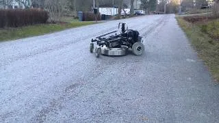 Remote controlled lawn mower - first test run