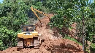 Caterpillar D6R XL Bulldozer Widening Roads for Plantation Roads