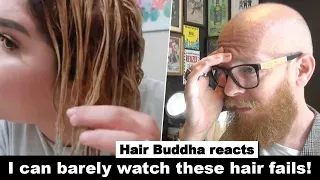 I can barely watch these Hair Fails - Hair Buddha reaction video #hair #beauty