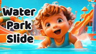 Water Park Slide Song | Funny Children's Songs | Baby Learning Music | The Funniest Children's Songs