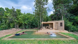 How We Built the luxurious bamboo Mud Villa has a stunning Swimming Pool and Jungle Surroundings