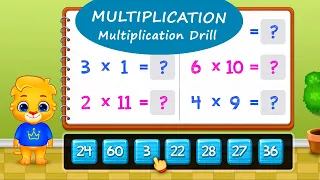 123 Math Multiplication #7 - Multiplication Drill with Lucas and Ruby! | RV AppStudios Games