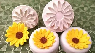 How to make Fondant Sunflowers using plunger cutters. Sugarpaste Sunflowers