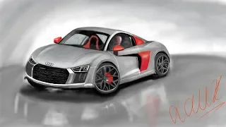 Audi R8 Digital Art (Timelapse)|| speedlapse of making of Audi R8