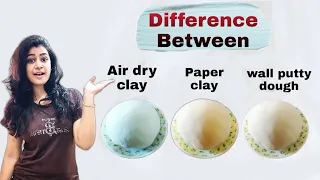 3 Types Of Homemade Clay | Air Dry Clay Craft | Paper Clay Craft | Wall Putty Craft | Cold porcelain