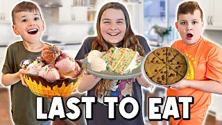 LAST TO EAT AND LEAVE CHALLENGE!! **DESSERT EDITION** | JKREW