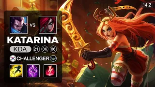 Katarina vs Yasuo Mid - KR Challenger - Patch 14.2 Season 14