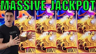 OMG I Won MASSIVE JACKPOT On High Limit All Aboard Slot