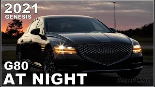 👉 AT NIGHT: 2021 Genesis G80 - Interior & Exterior Lighting Overview + Night Drive