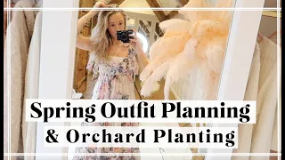 SPRING OUTFIT TRY ON + PLANTING OUR ORCHARD! // Fashion Mumblr Vlogs AD