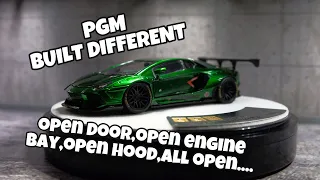 Unboxing PGM 1:64 Lamborghini Aventador LP700 LB WORKS Metallic Green