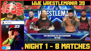 WWE 2K23 WrestleMania 39 Night 1 - Full Card Simulation - 8 Matches 🦀 #wwe2k23