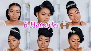 6 Elegant/Bridal Hairstyles/Updos on Natural Hair (Quick & Easy)