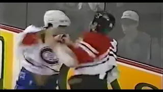 Terry Ryan last NHL shift, fights Cam Russell