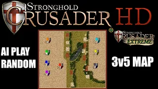 Stronghold Crusader HD -- ALL RANDOM AI PLAY -- 3v5 Map -- New Lords 2023
