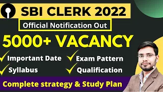 SBI Clerk 2022 Notification Out | Vacancy| Syllabus | Exam Pattern | Cut off | Strategy & Study Plan