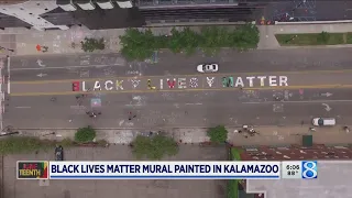 Volunteers paint Black Lives Matter mural in Kalamazoo