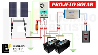 Projeto de energia solar off grid com 2 Painéis solar de 450w